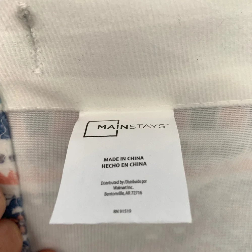 Mainstays Blue Boho floral larShower Curtain 72x71 Medallion Mink Velvet‎ large